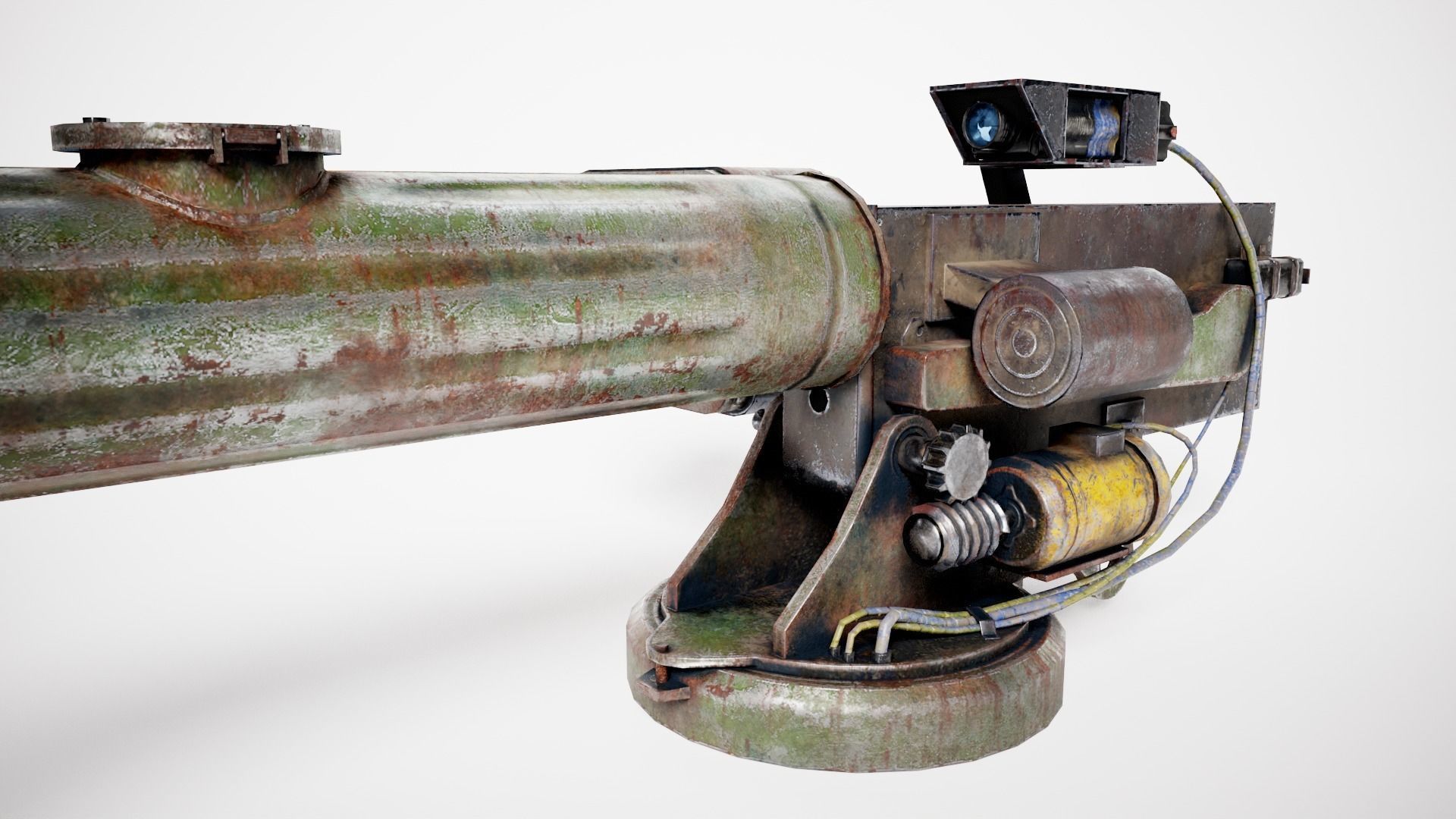 Machinegun  post-apocalypse turret Maxim  da1 rf1 Low-poly 3D model_7