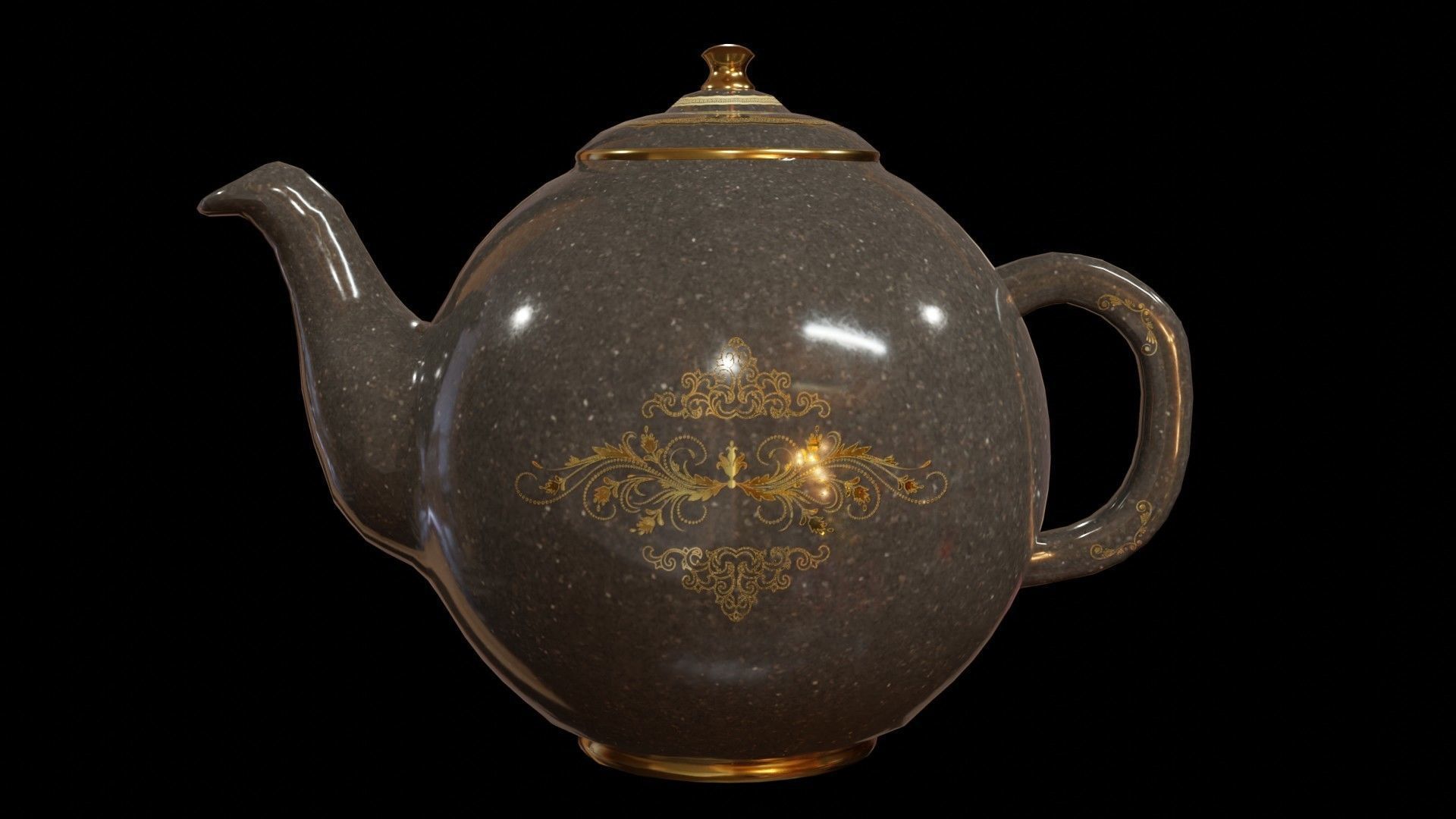 Teapot russian Low-poly 3D model_2