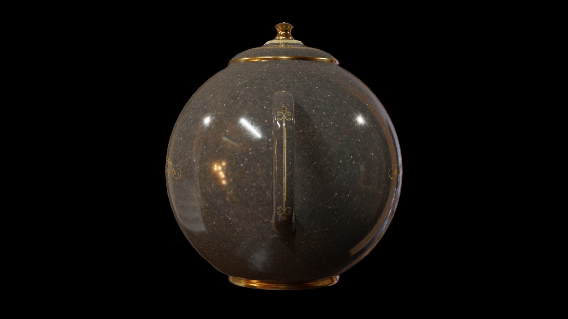 Teapot russian Low-poly 3D model_3