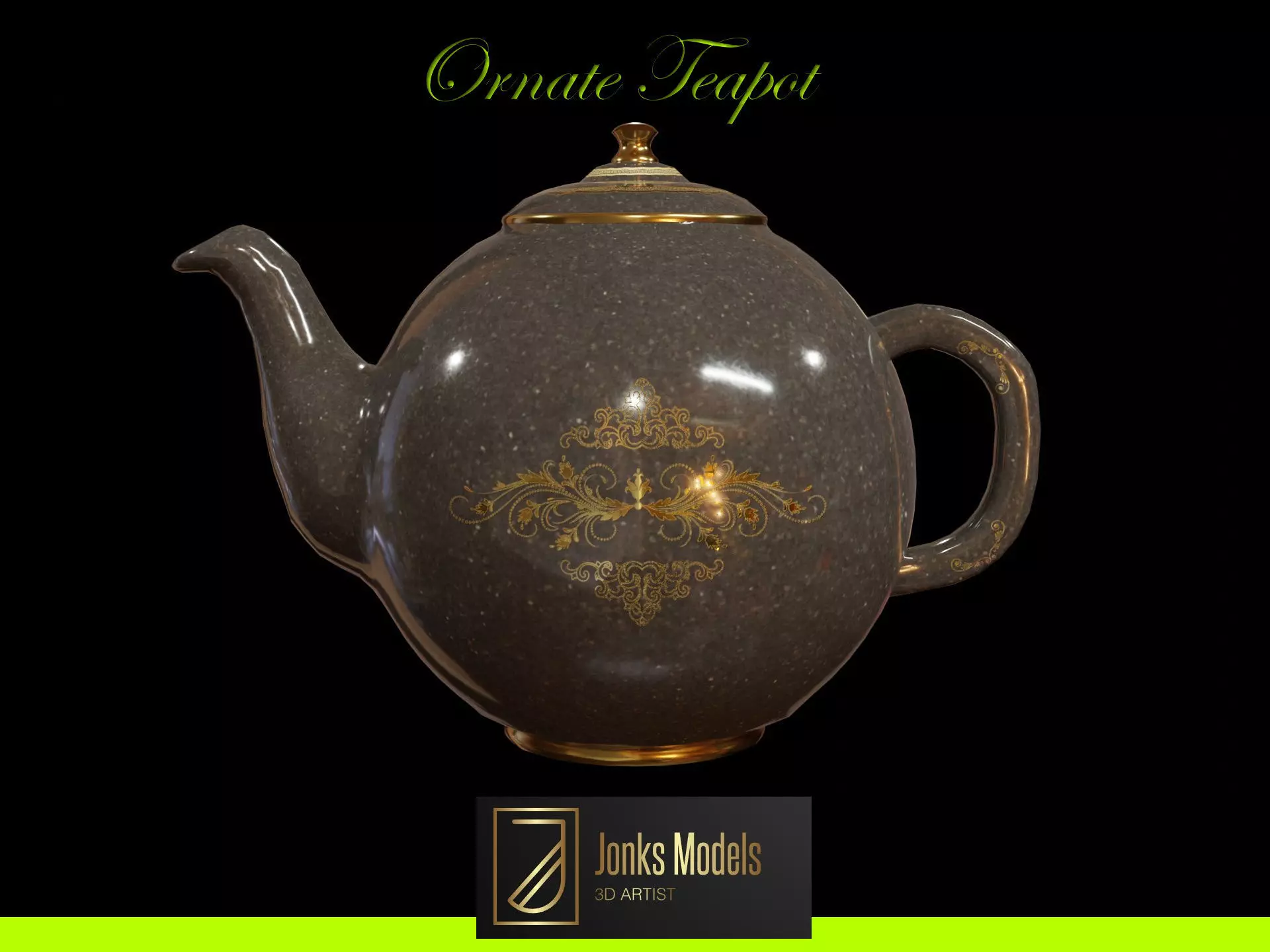 Teapot russian Low-poly 3D model_0