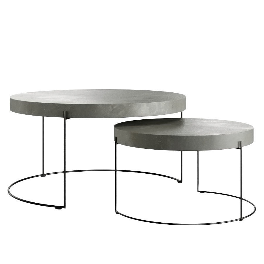 ARIA CONCRETE GRANITE COFFEE TABLE BUNDLE 3D model CGTrader