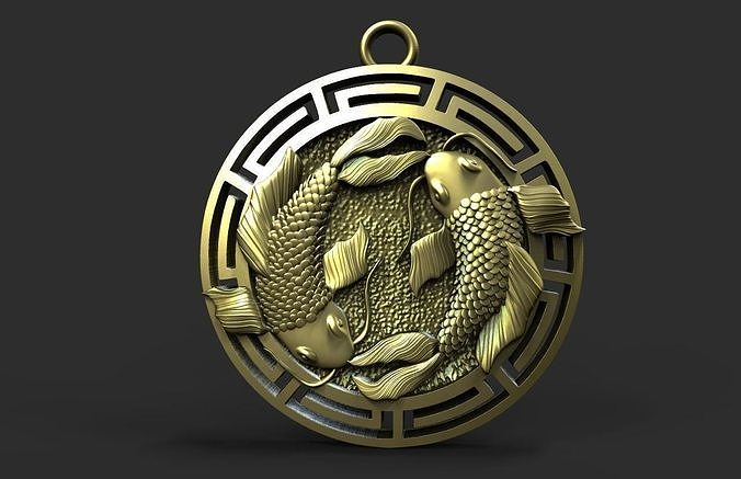Fishes pendant  3D print model