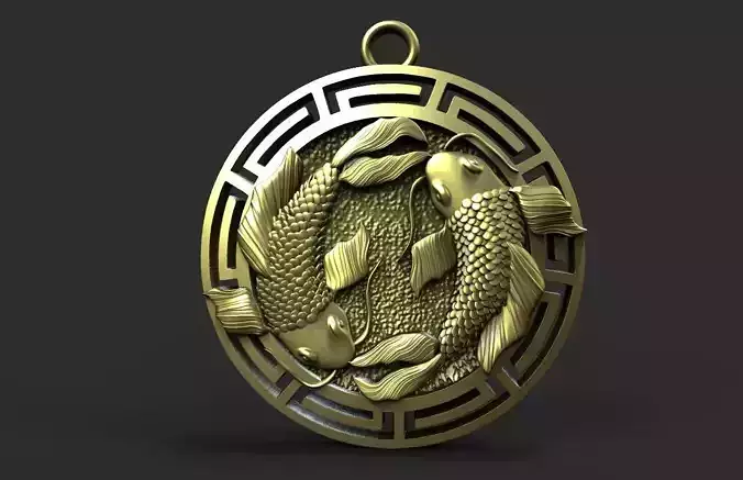 Fishes pendant  3D print model