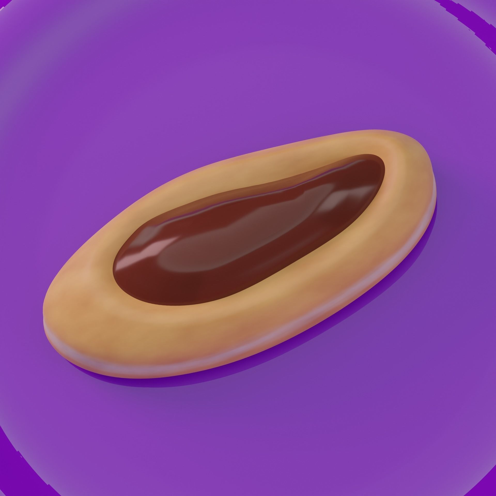 dessert donut on plate 3D model_2