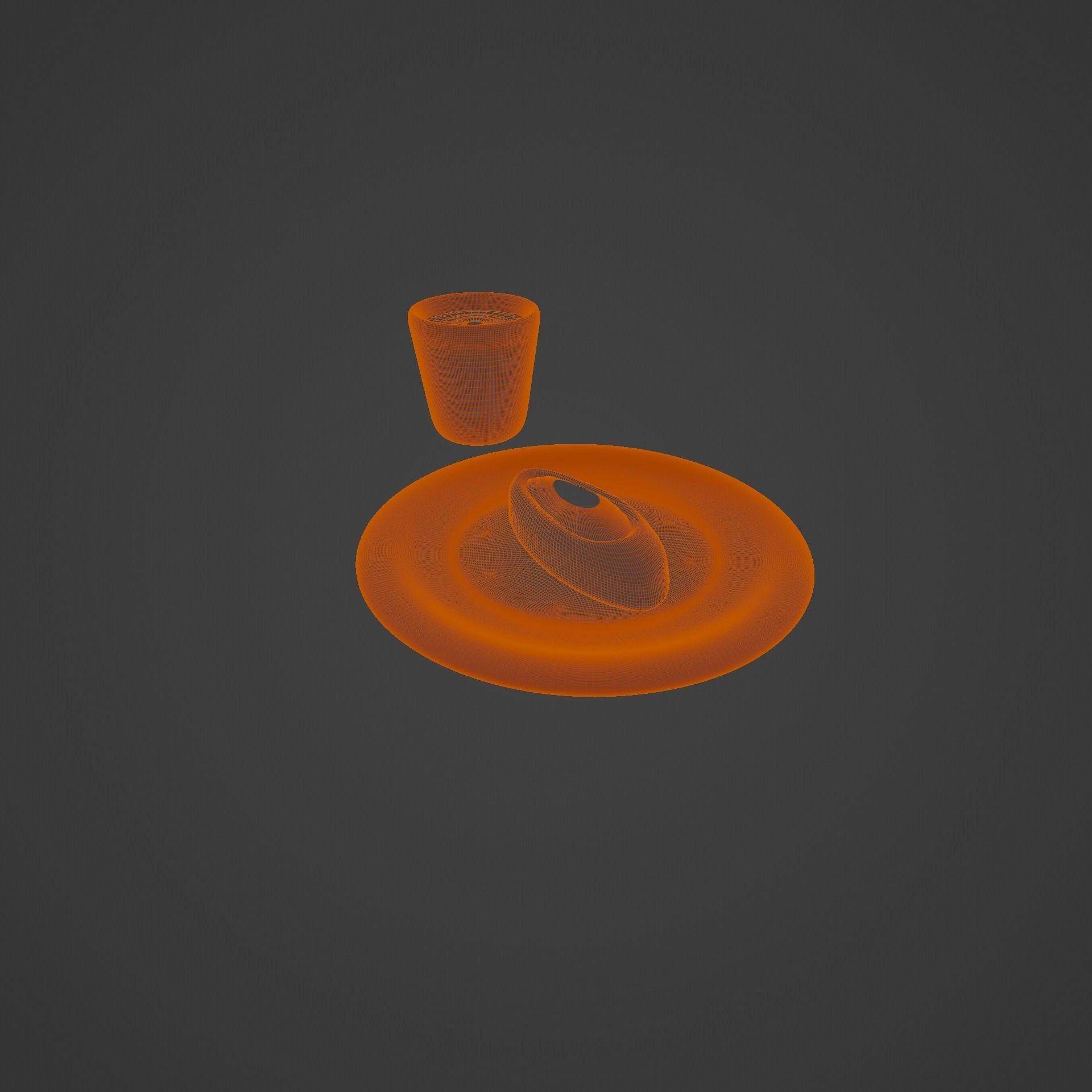 dessert donut on plate 3D model_6