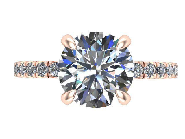 Round Diamond Rose Solitaire 3D print model_1