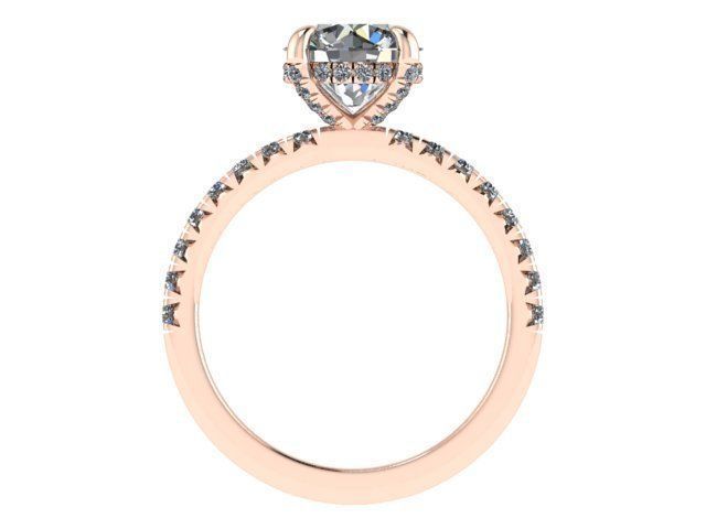 Round Diamond Rose Solitaire 3D print model_3
