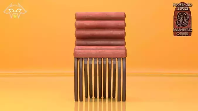 House Hold Series - 9 Parametric Chairs - Chair 6 Low-poly 3D model