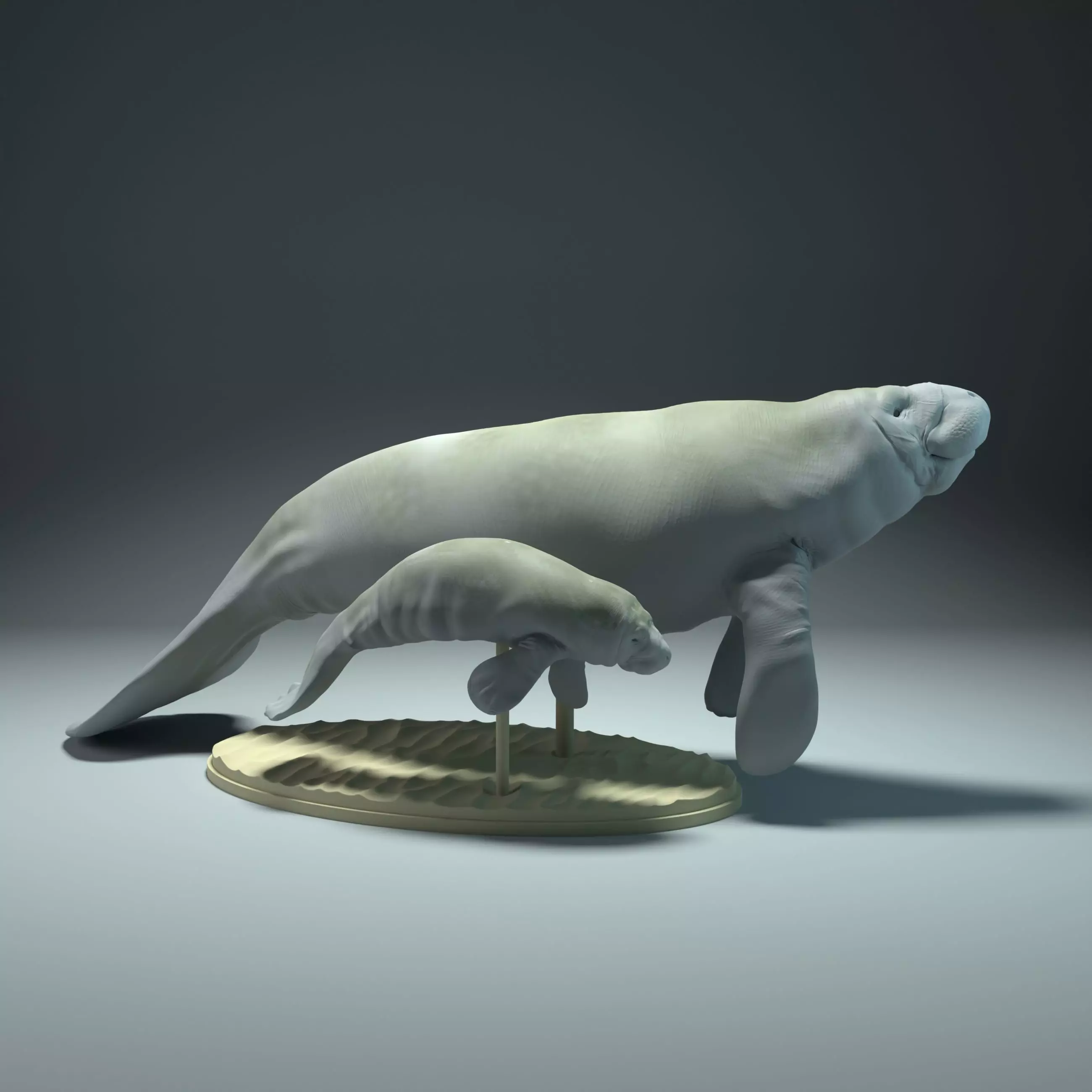 Manatee with Calf  3D print model_0