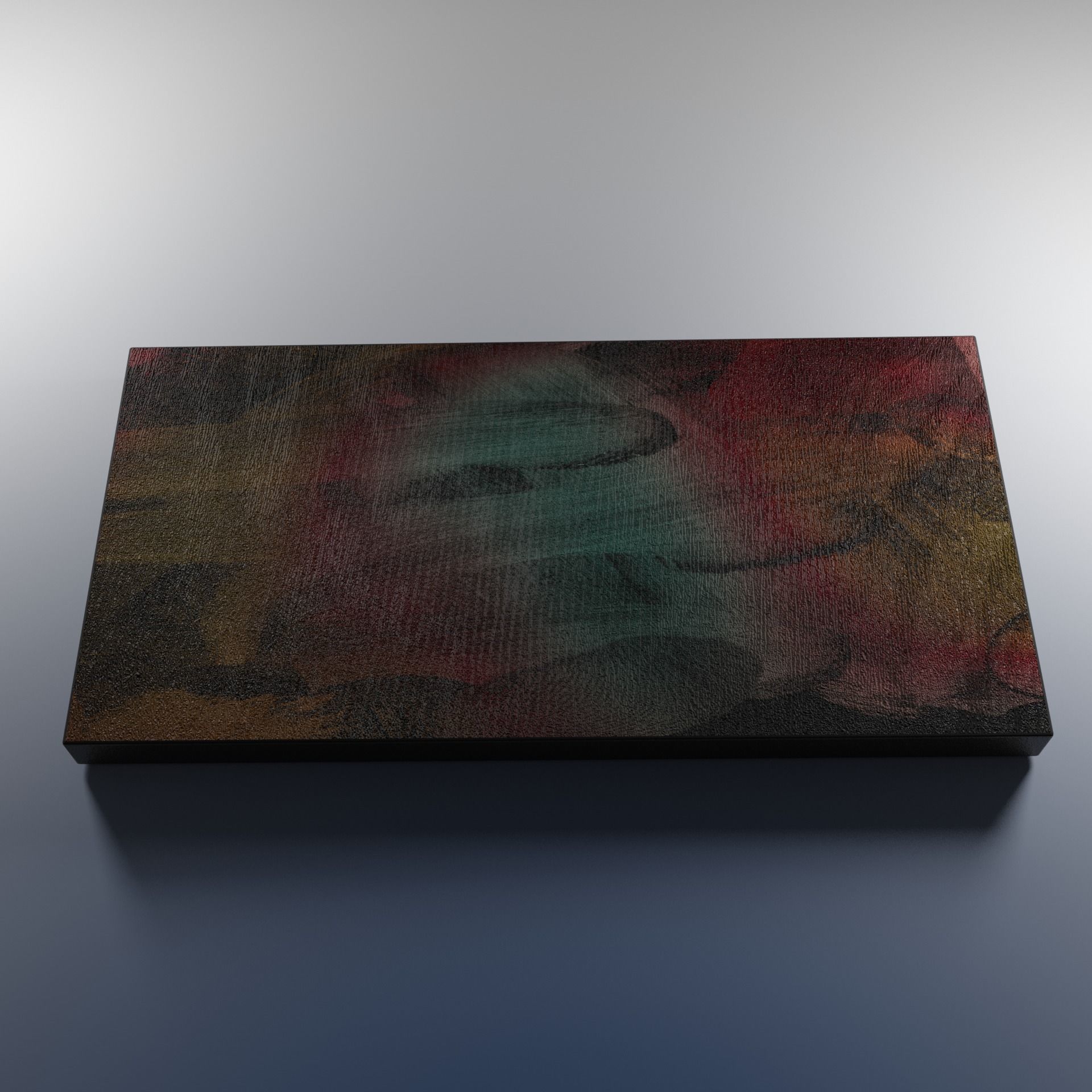 painting 2 abstract hanging on wall 3D model_3