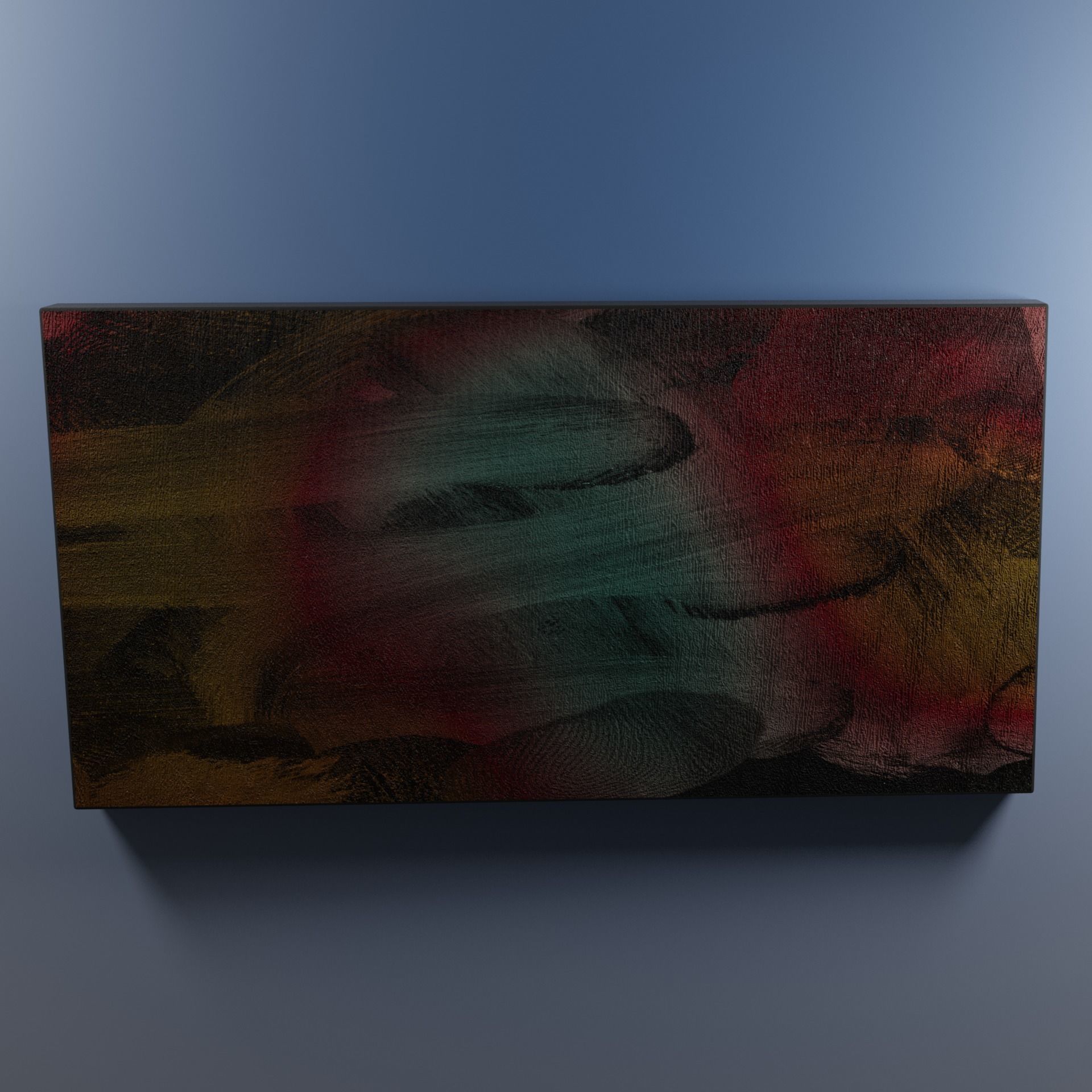 painting 2 abstract hanging on wall 3D model_1