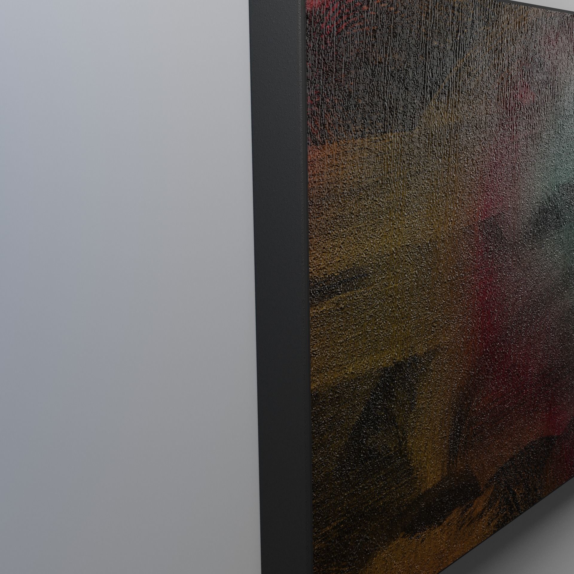 painting 2 abstract hanging on wall 3D model_2