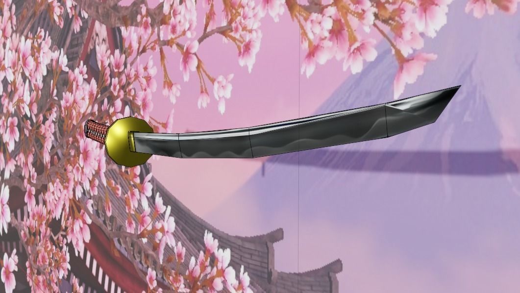 LOW POLY KATANA PACK Low-poly 3D model_4