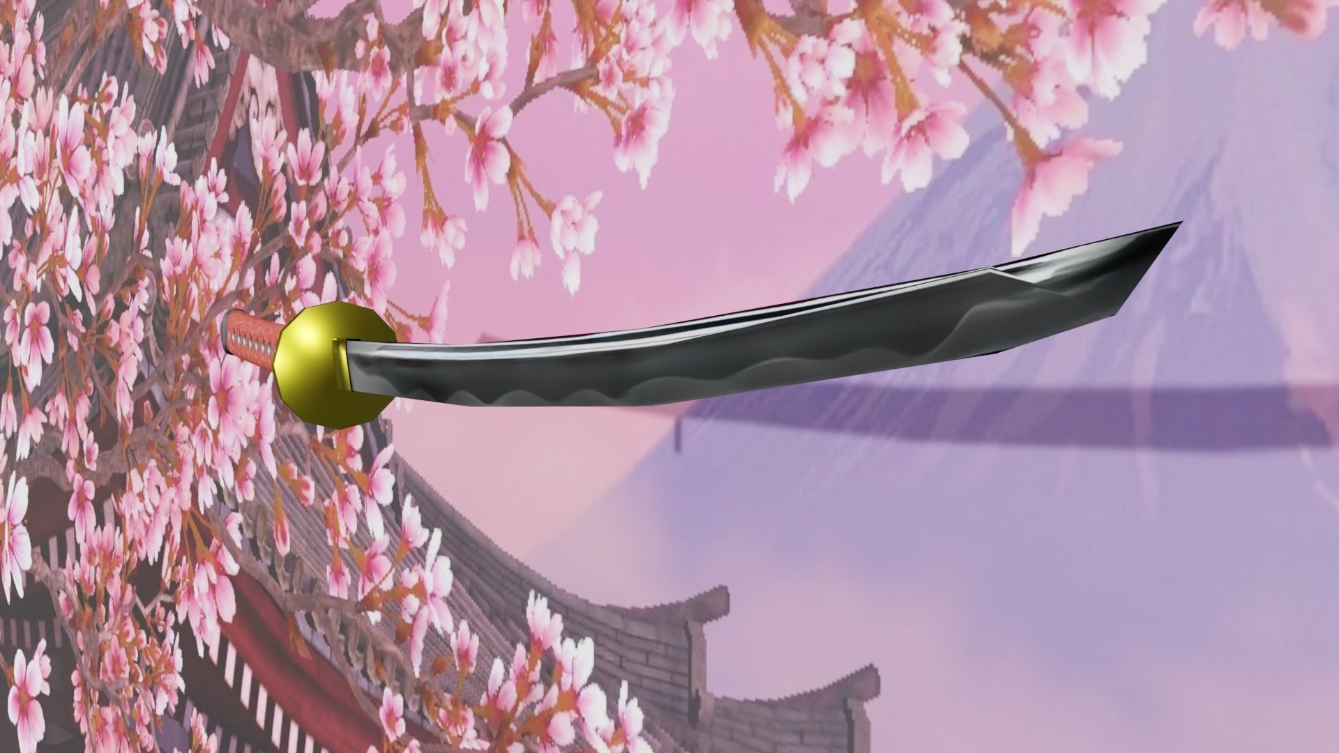 LOW POLY KATANA PACK Low-poly 3D model_3