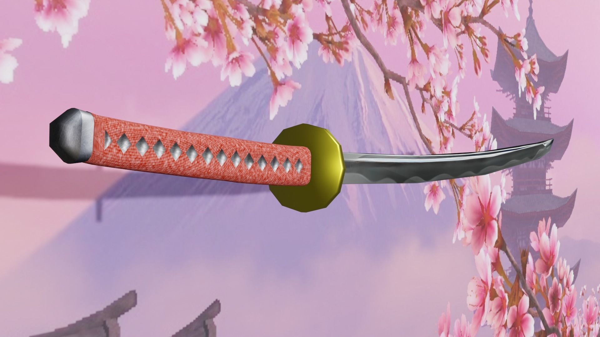 LOW POLY KATANA PACK Low-poly 3D model_5