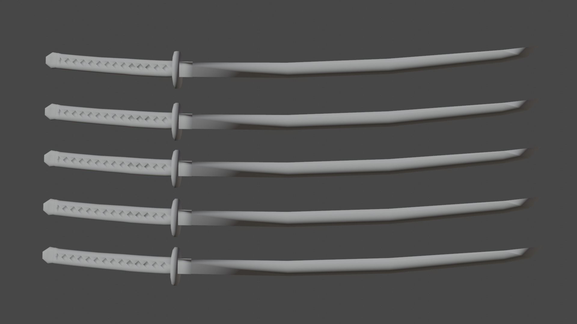 LOW POLY KATANA PACK Low-poly 3D model_6