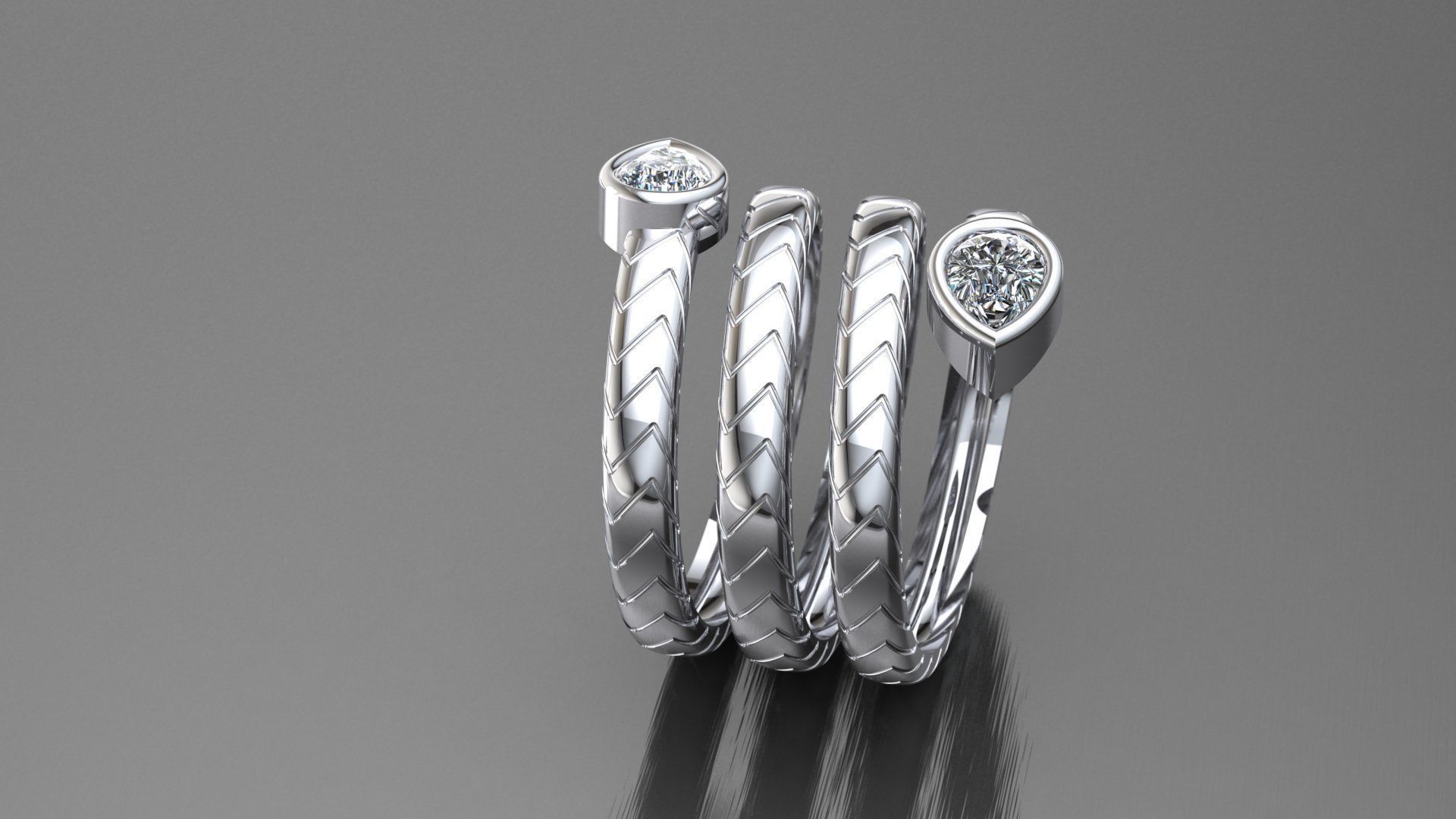 twisted snake ring 3D print model_3