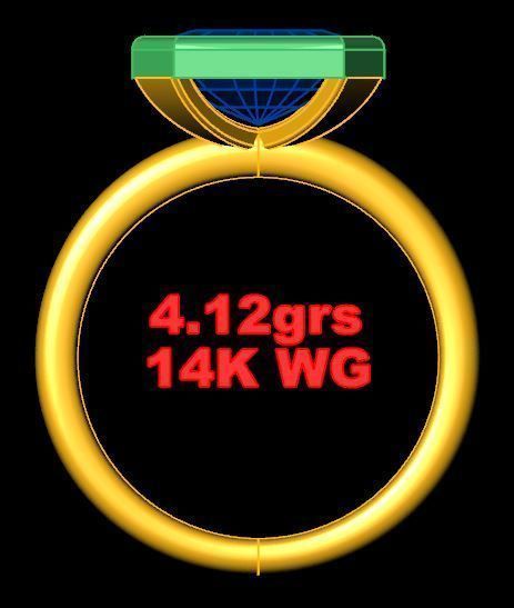 Sapphire Silver Ring 3D print model_4