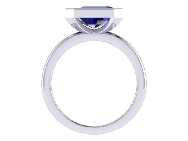 Sapphire Silver Ring 3D print model_3