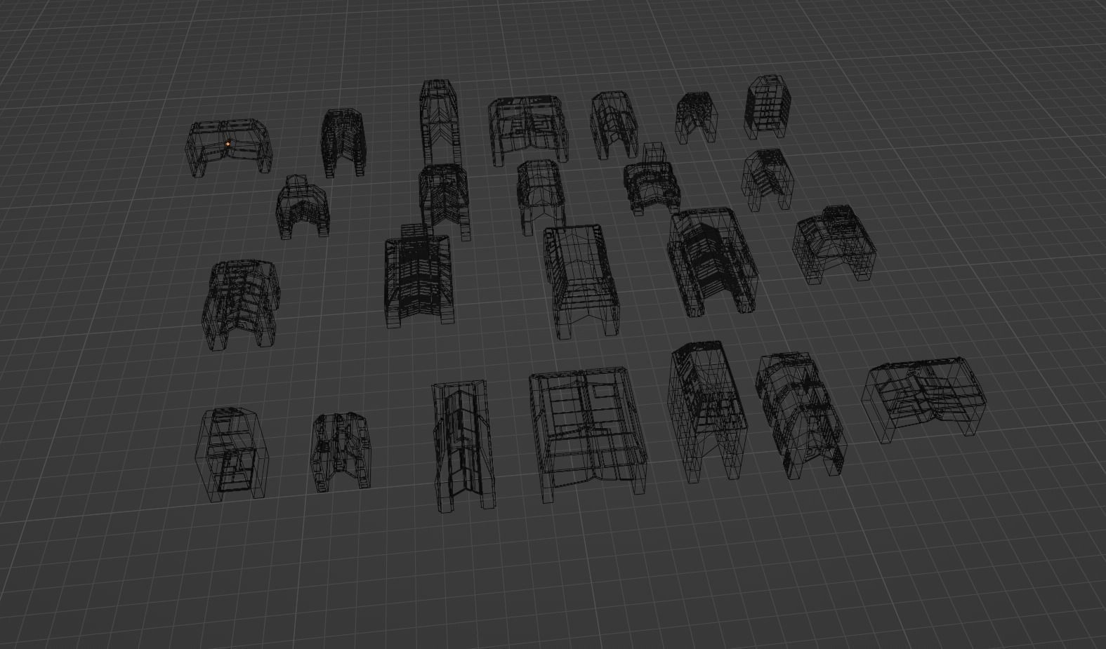 Scifi City Kitbash Building 3D model_12