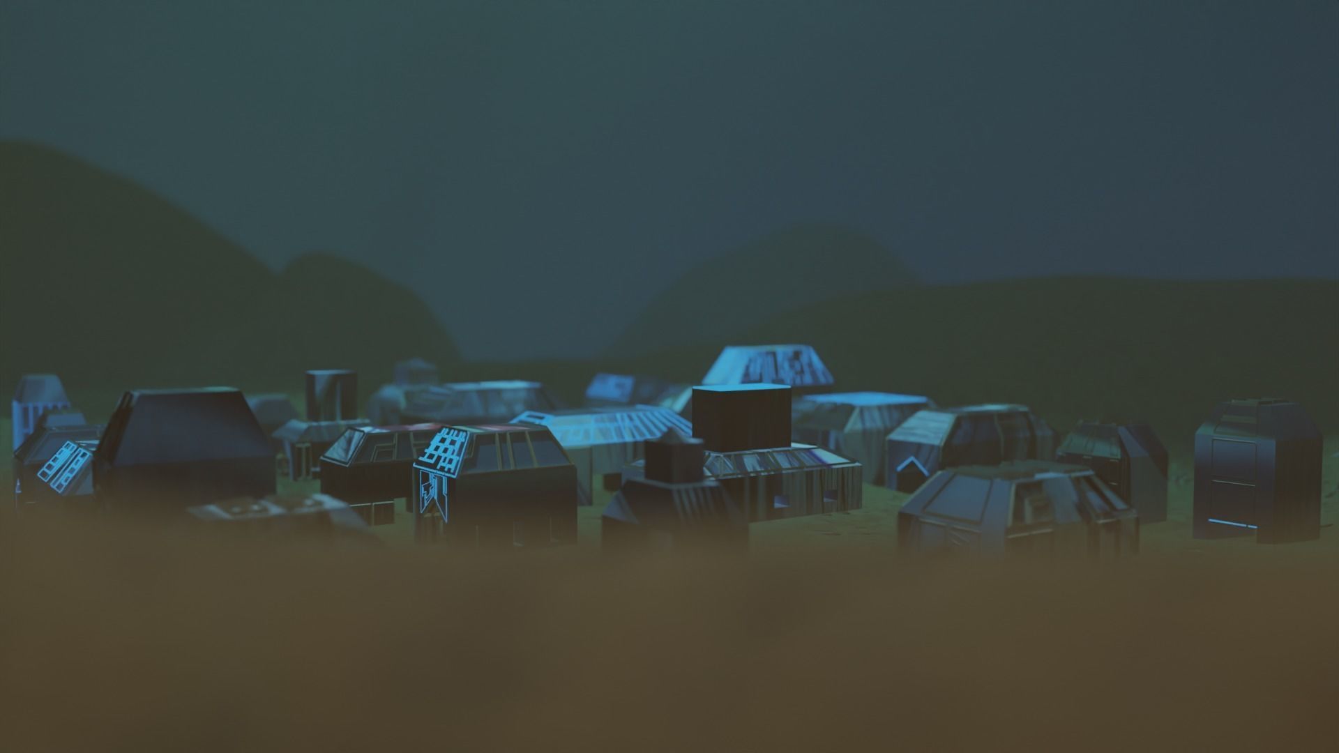 Scifi City Kitbash Building 3D model_2