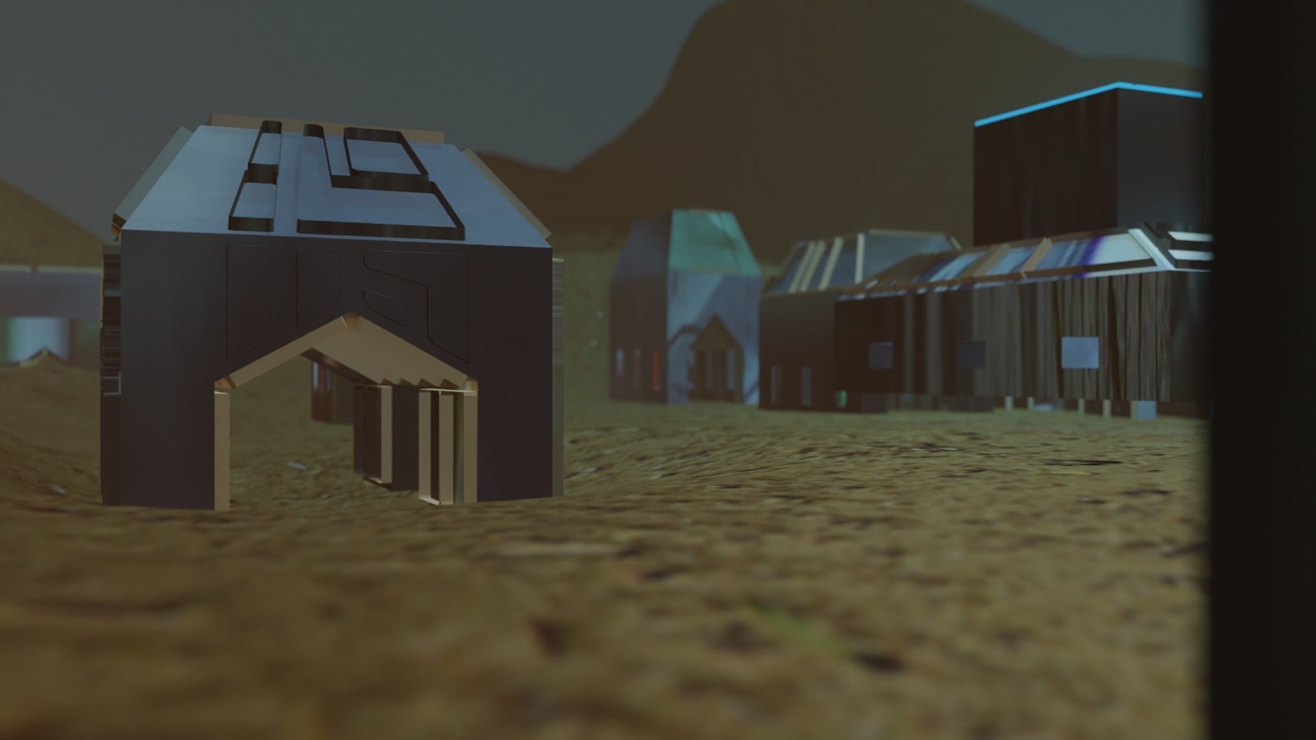 Scifi City Kitbash Building 3D model_7