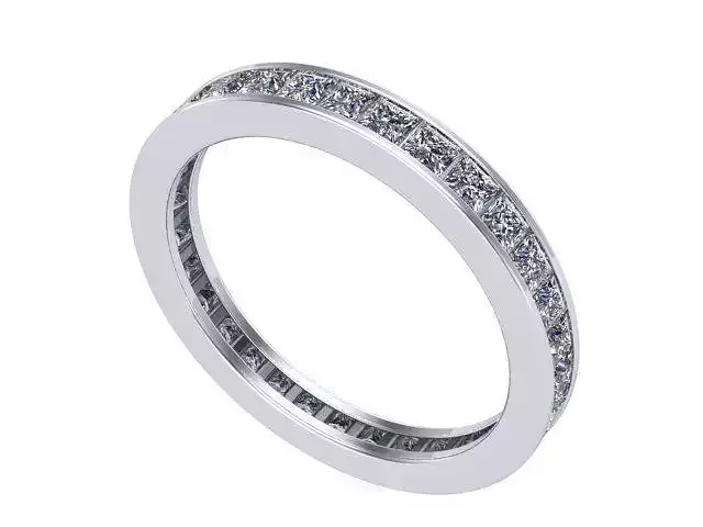 Princess Cut Eternity Wedding Band