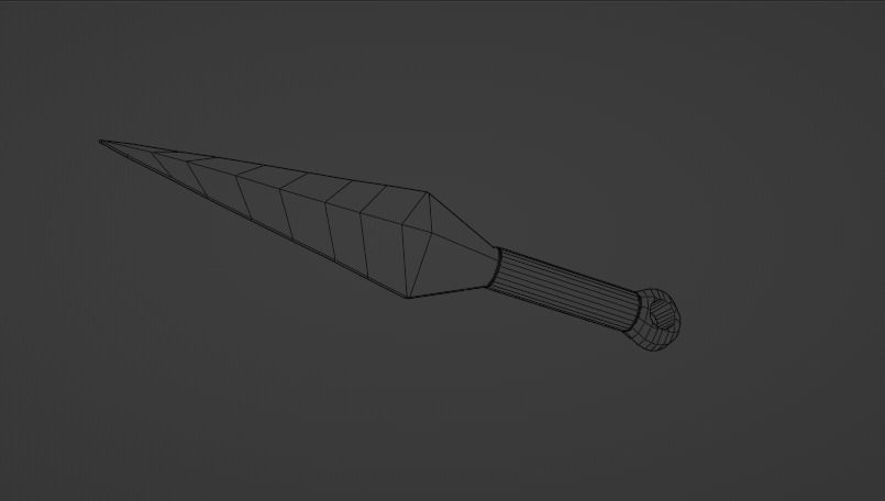 Japanese Kunai Low-poly 3D model_4