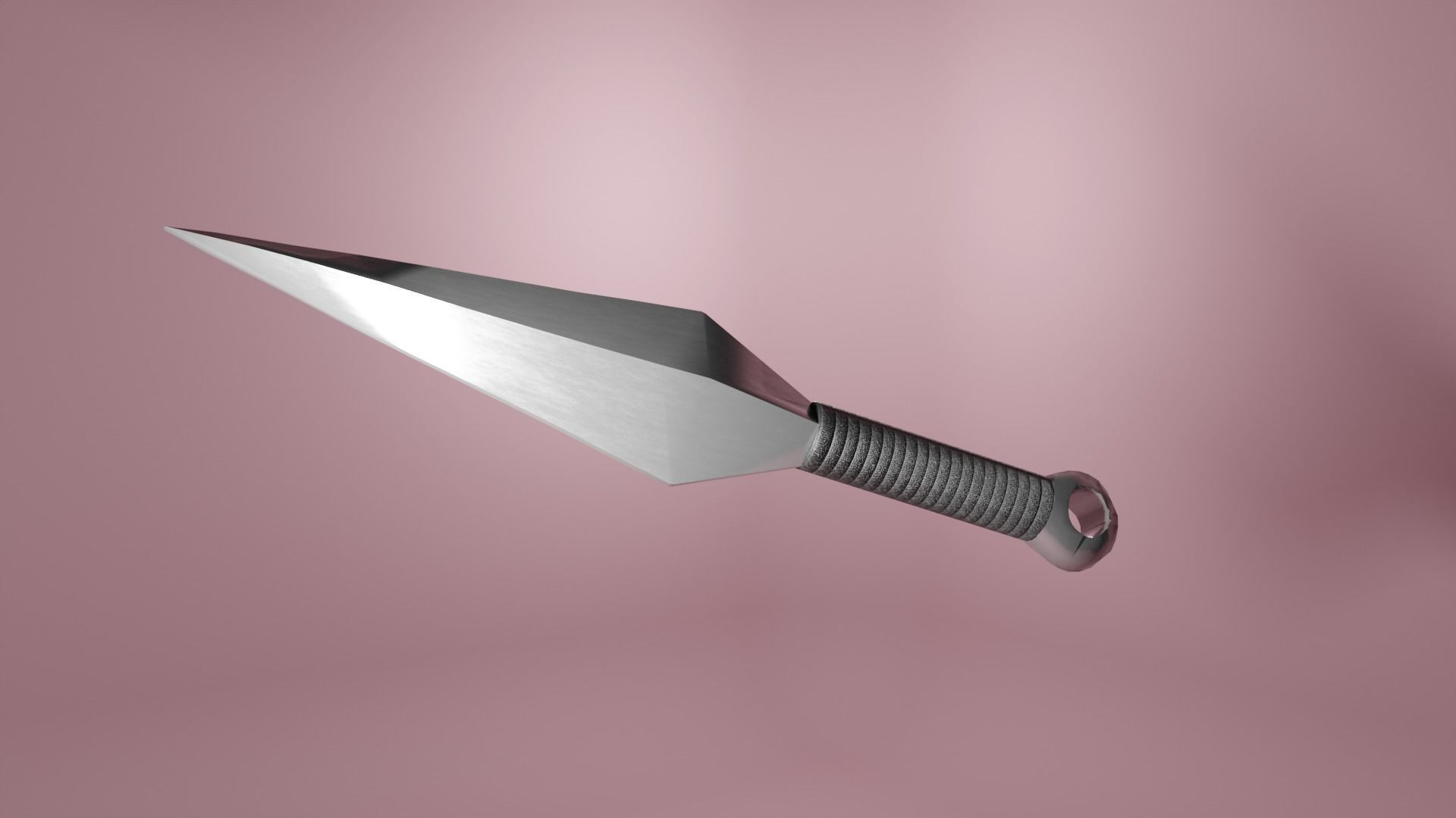Japanese Kunai Low-poly 3D model_2
