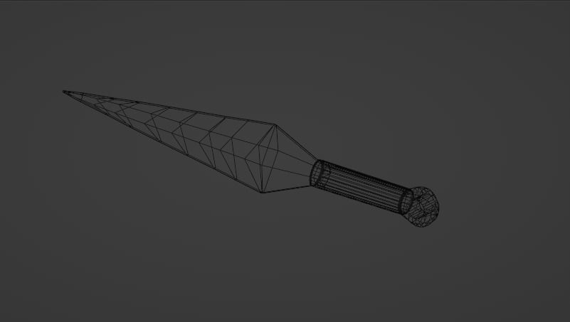 Japanese Kunai Low-poly 3D model_5