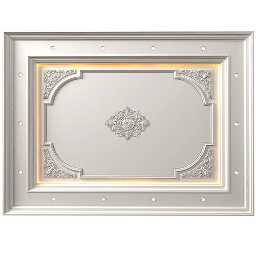 Ceiling coffered with lighting in a classic style 3D model