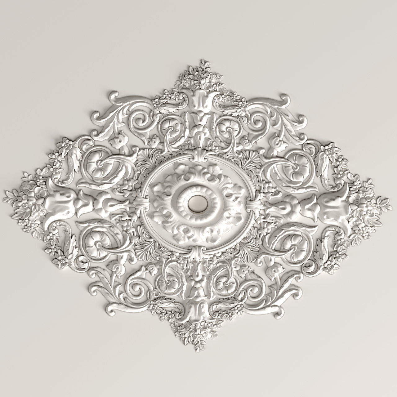 Ceiling coffered with lighting in a classic style 3D model_6