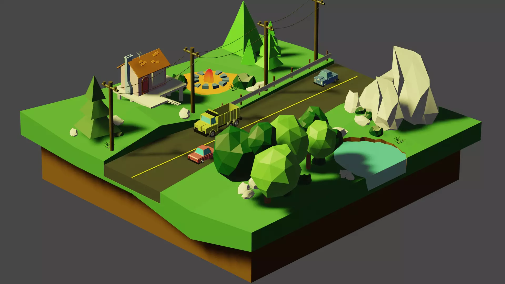 3d Scene of babol countryside  3D model_0