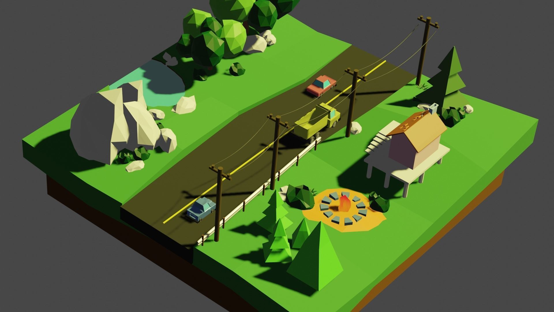 3d Scene of babol countryside  3D model_1
