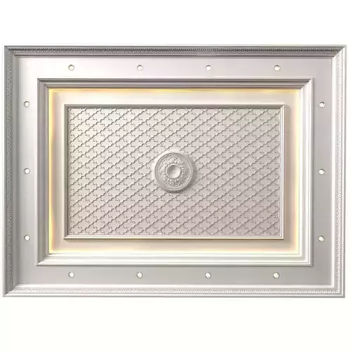 Coffered arabic ceiling with illumination in oriental style 