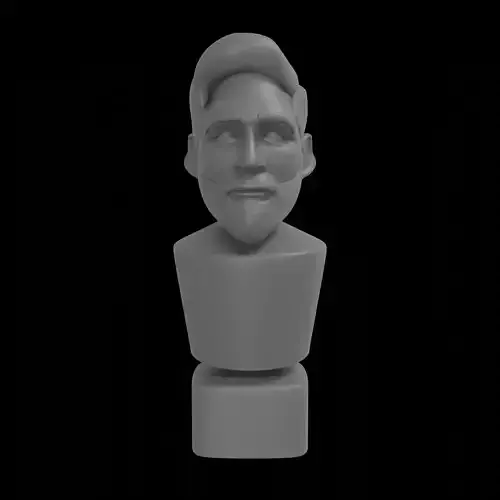 Messi bust of man with beard