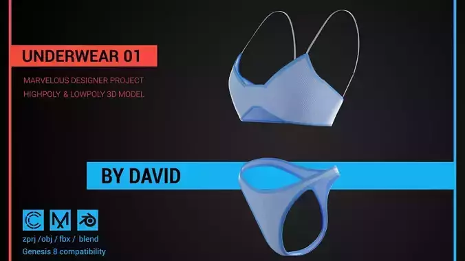 Underwear Marvelous Designer CLO project