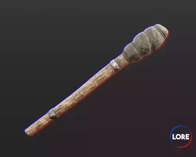 Medieval Crude Lighting Torch Low-poly 3D model