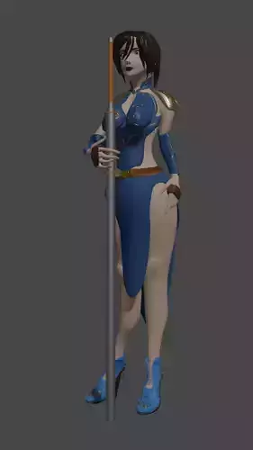 Simple warrior woman with clothes 