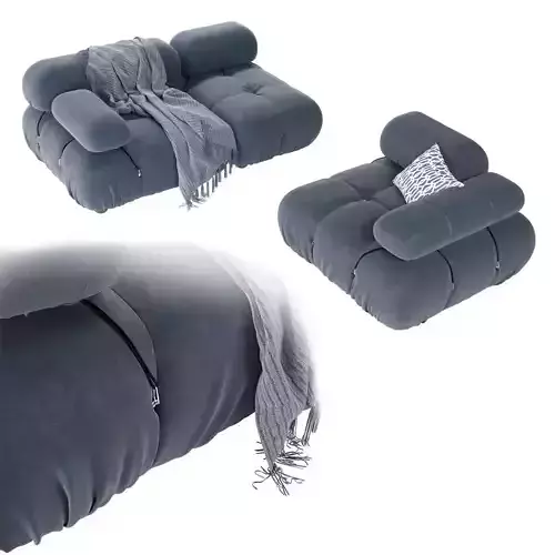 Sofa Camaleonda with a blanket and a cute pillow