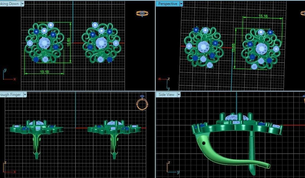  elegant  earrings with ornament pattern 474 3D print model_6