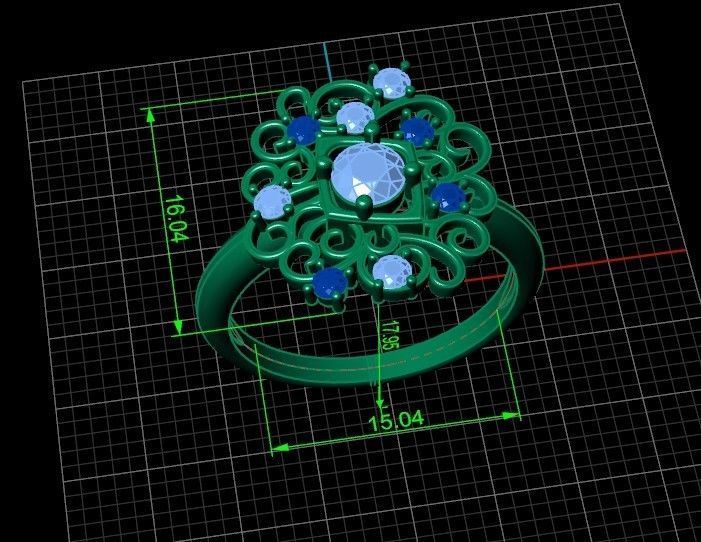 elegant ring with ornament pattern 474 3D print model_11