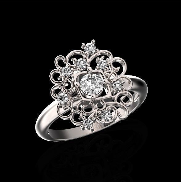 elegant ring with ornament pattern 474 3D print model_19