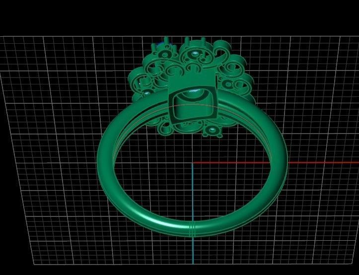elegant ring with ornament pattern 474 3D print model_12