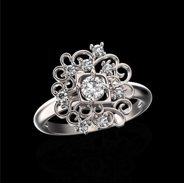 elegant ring with ornament pattern 474 3D print model_17