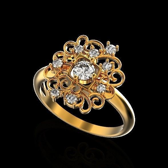 elegant ring with ornament pattern 474 3D print model_24