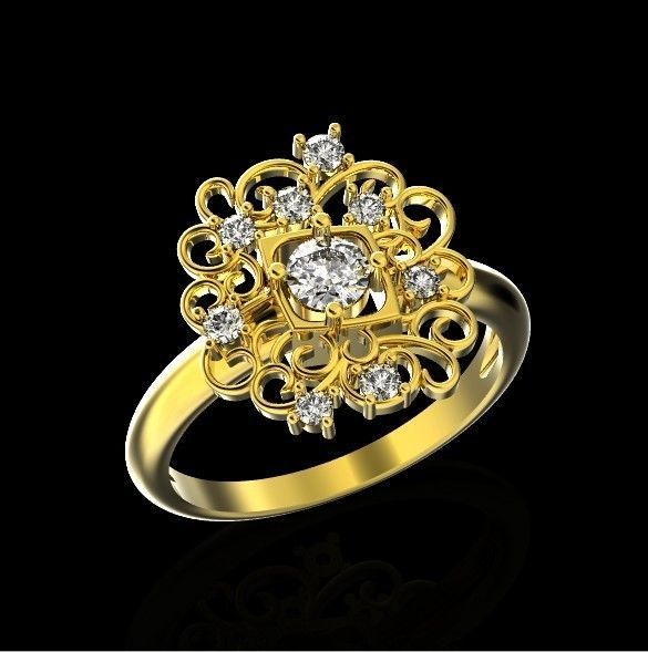 elegant ring with ornament pattern 474 3D print model_26