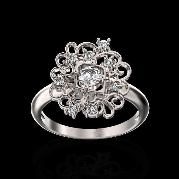 elegant ring with ornament pattern 474 3D print model_21