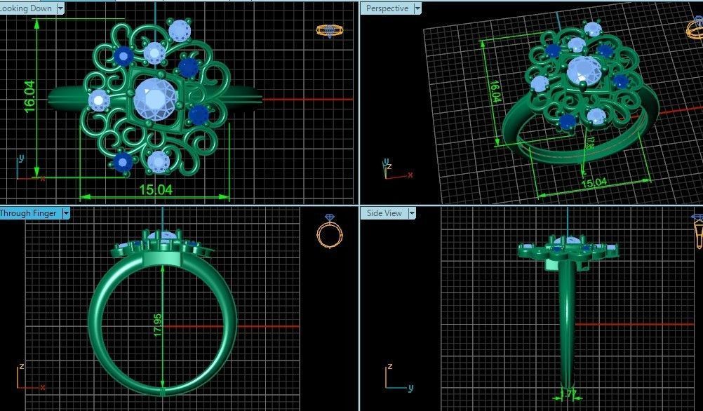 elegant ring with ornament pattern 474 3D print model_4