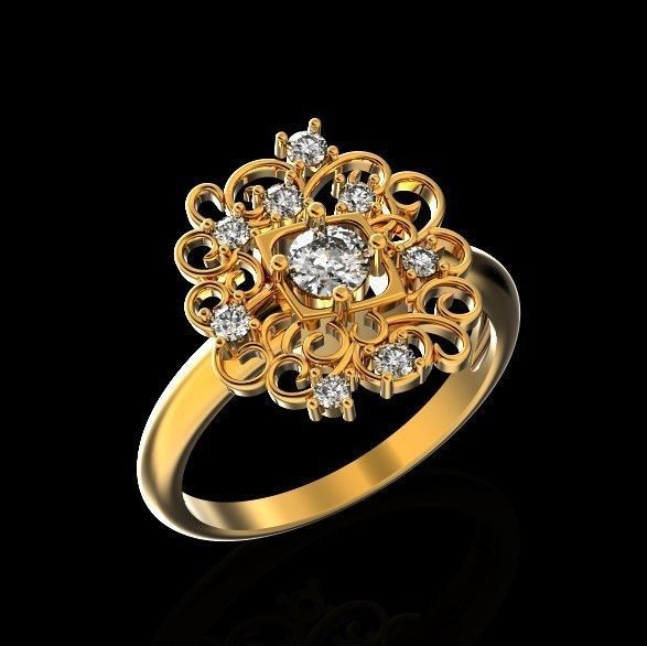elegant ring with ornament pattern 474 3D print model_23
